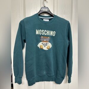 Moschino Teal Crewneck Sweater- This is Not a Moschino Toy